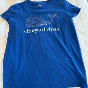 Vineyard Vines Kids 4th Of July Blue Graphic T-Shirt Sz L